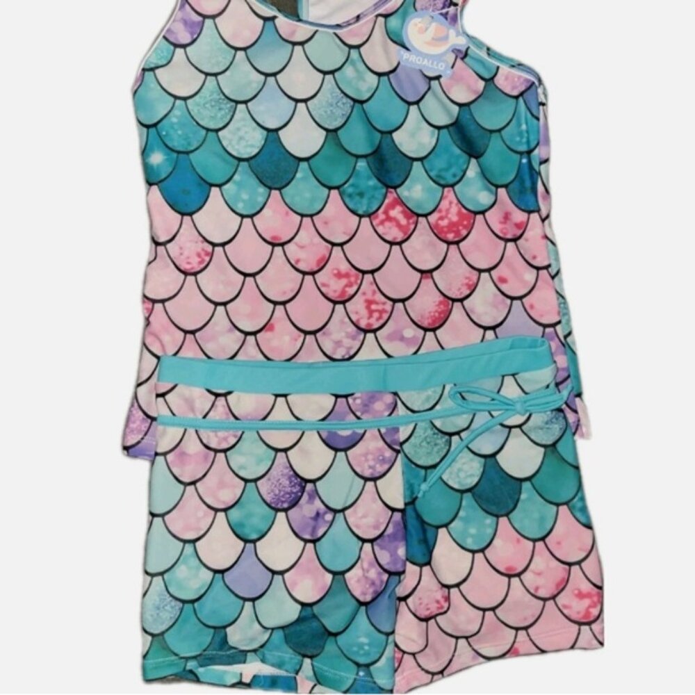 PROALLO Girls Bathing Suits Two Piece Vest Style Swimsuit **3XL**